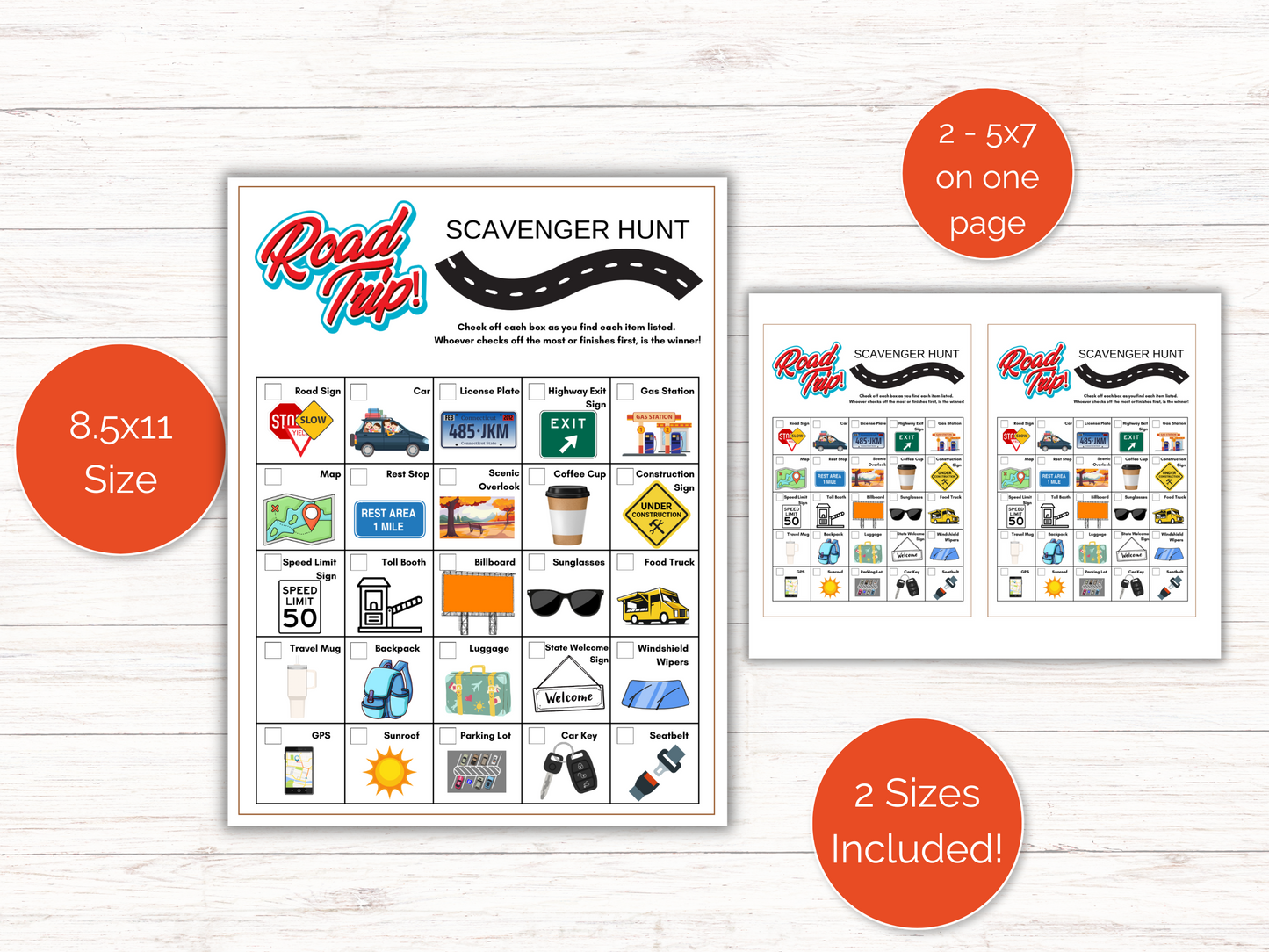 Road Trip Scavenger Hunt for kids