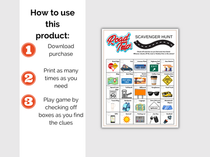Road Trip Scavenger Hunt for kids
