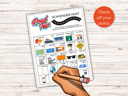 Road Trip Scavenger Hunt for kids