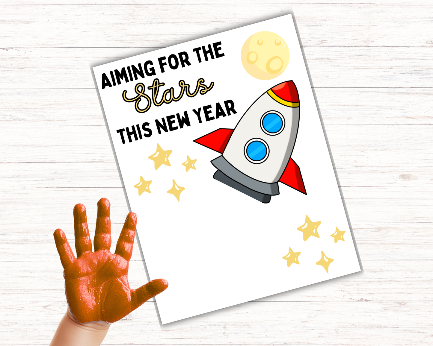New Years Rocket Handprint Art