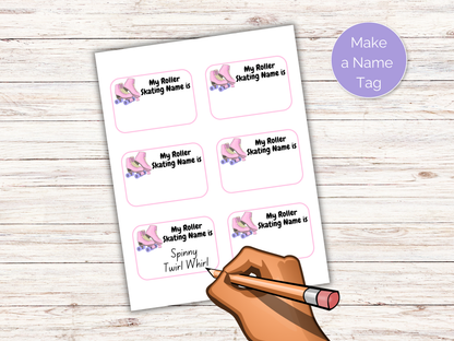 What's Your Roller Skating Name Game + Name Tags