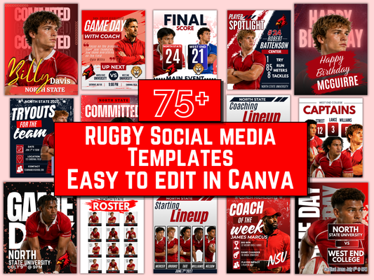Rugby Social Media Templates Bundle