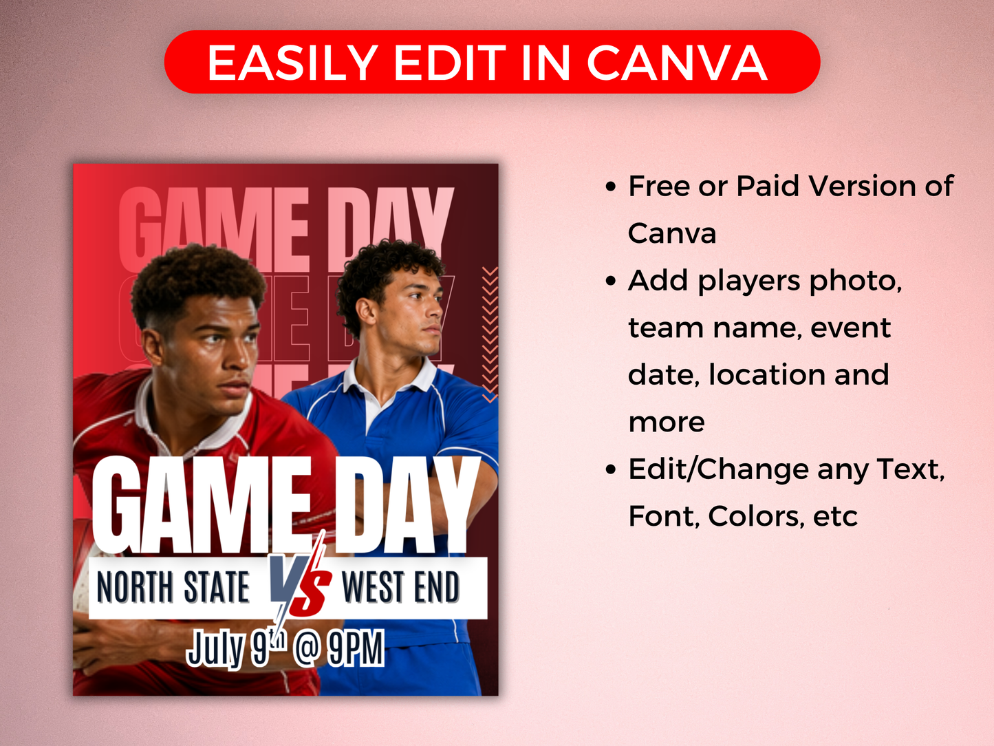 Rugby Social Media Templates Bundle