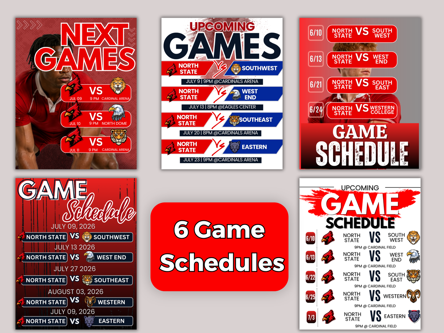 Rugby Social Media Templates Bundle