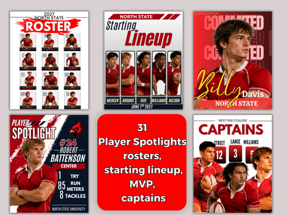 Rugby Social Media Templates Bundle