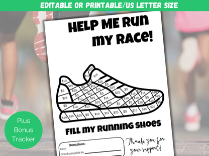 Editable Fill My Running Shoes Fundraiser Template