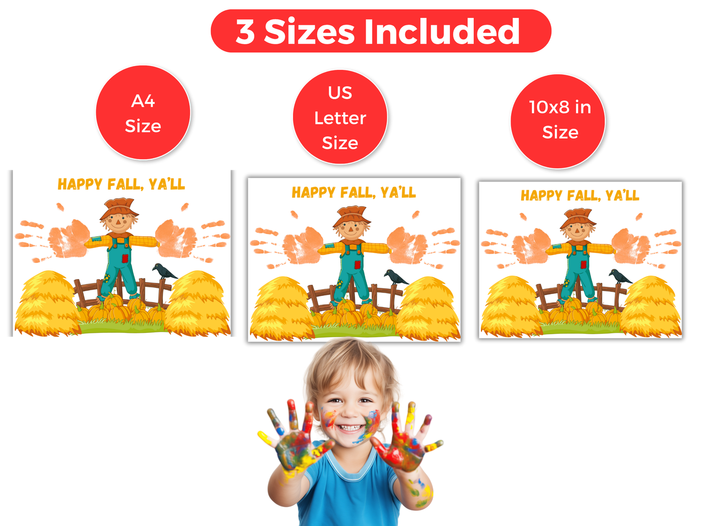 Fall Scarecrow Handprint Art