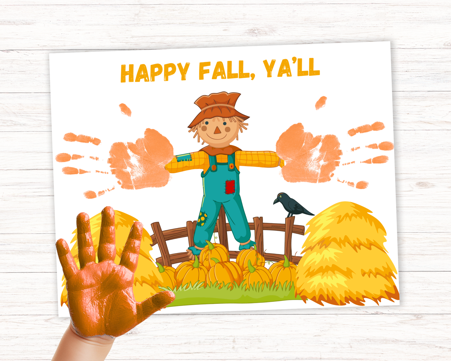 Fall Scarecrow Handprint Art