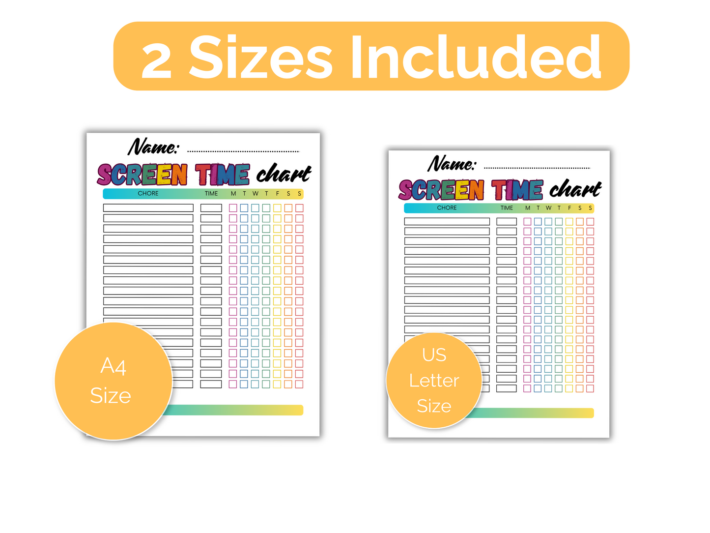 Editable Screen Time Checklist