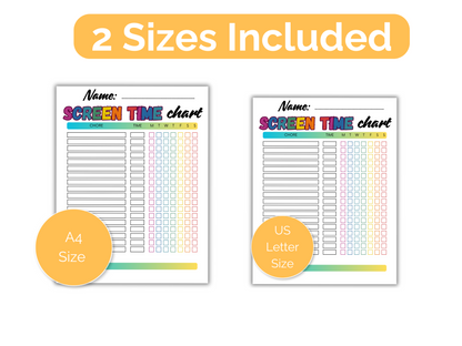 Editable Screen Time Checklist