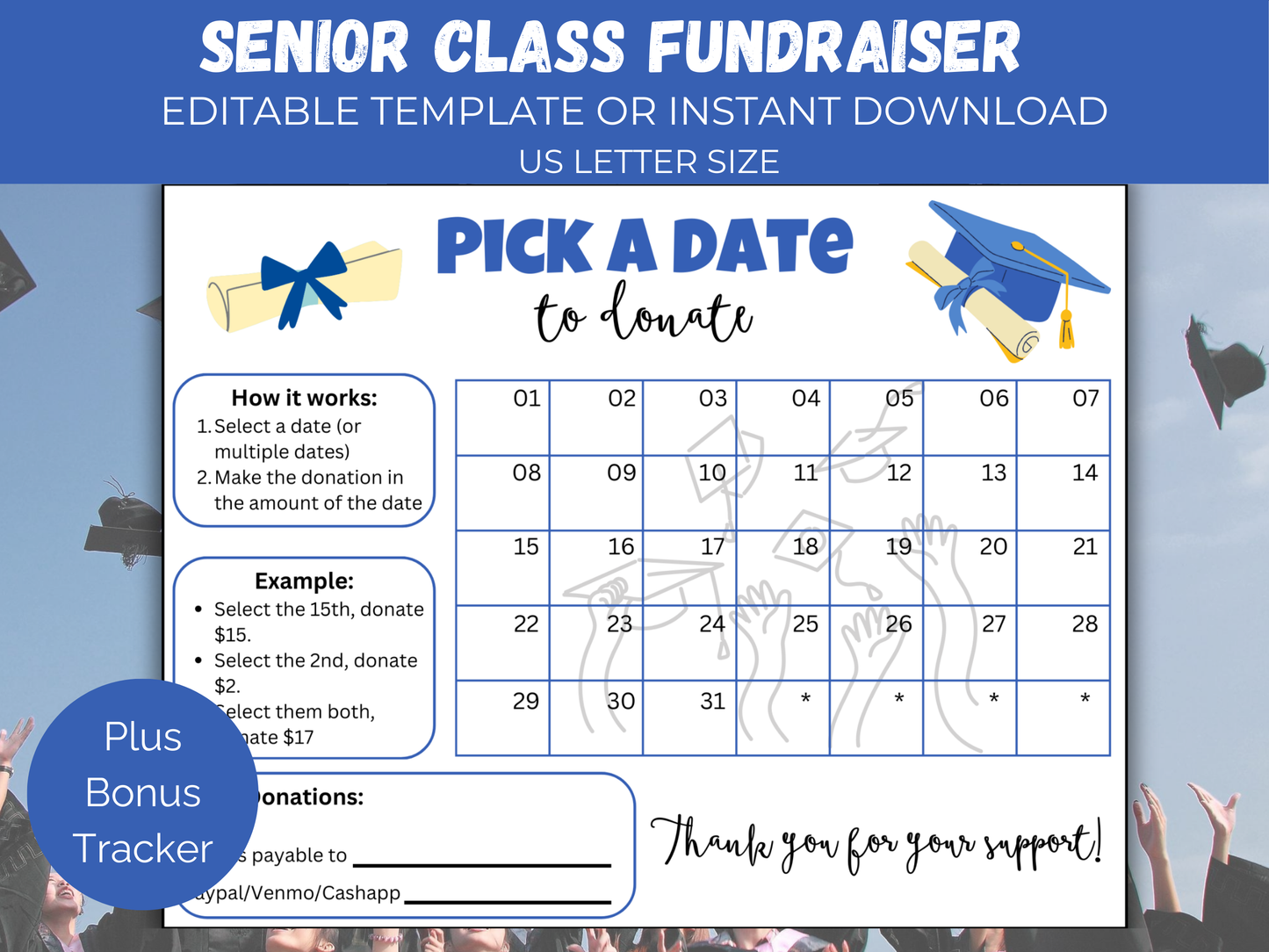 Editable Senior Class Pick A Date