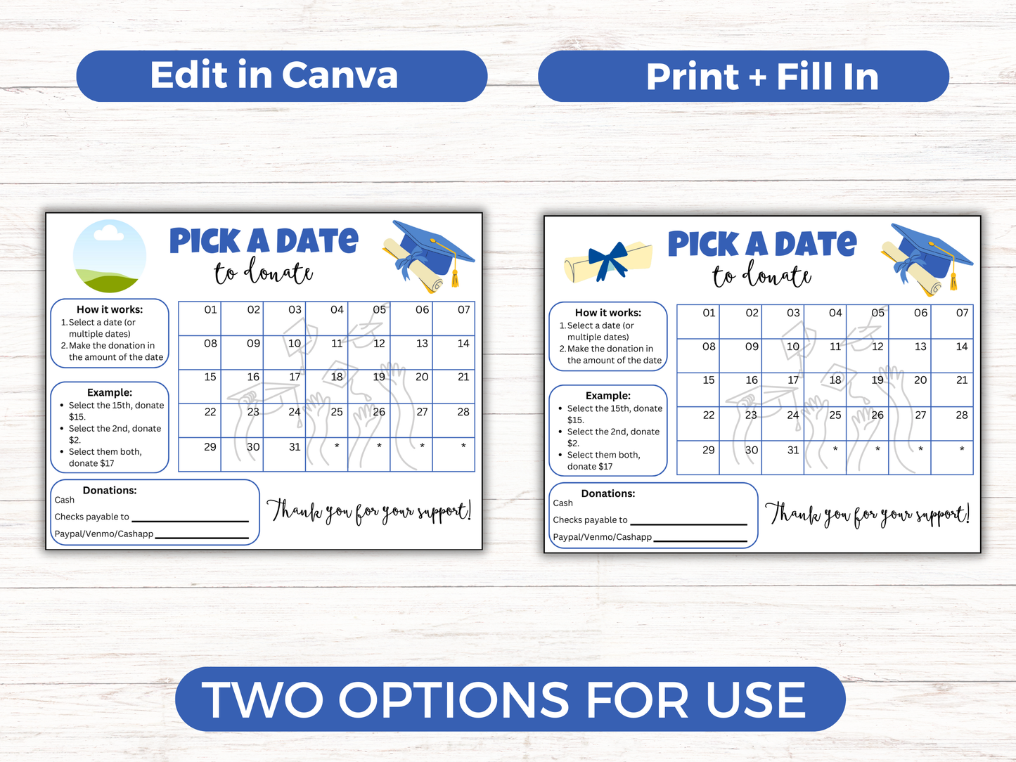 Editable Senior Class Pick A Date