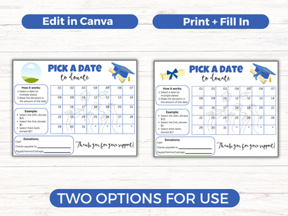 Editable Senior Class Pick A Date