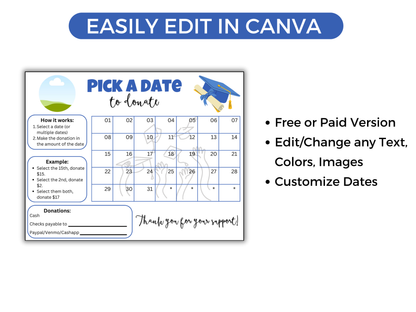 Editable Senior Class Pick A Date
