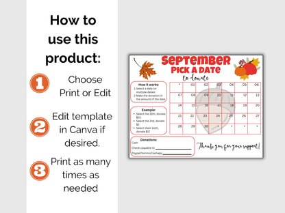 Editable September Pick A Date