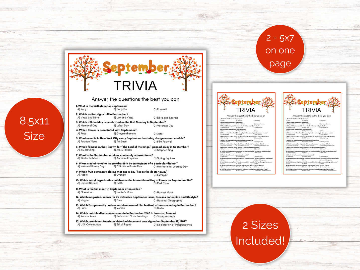 September Trivia Game