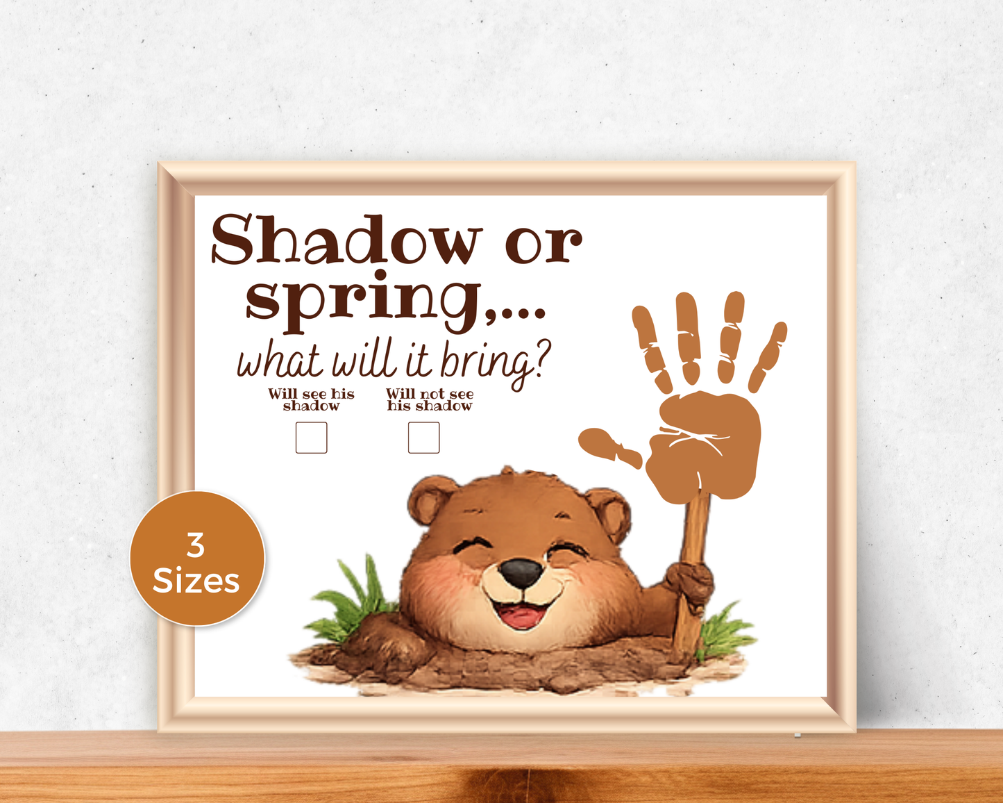 Groundhog Day Handprint Art, "Spring or Winter"