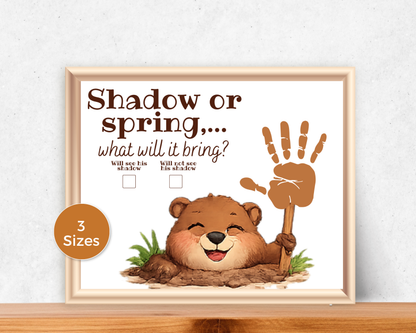 Groundhog Day Handprint Art, "Spring or Winter"
