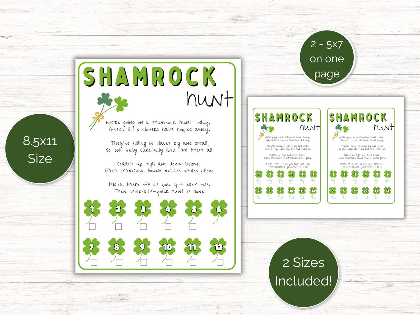 Shamrock Scavenger Hunt for kids