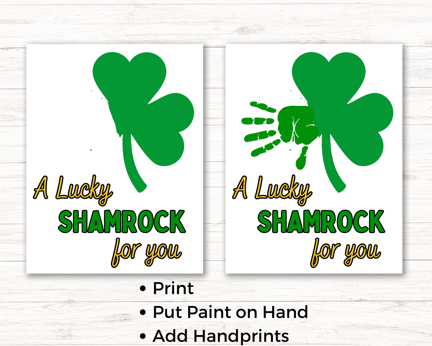 Shamrock St Patrick Handprint Art