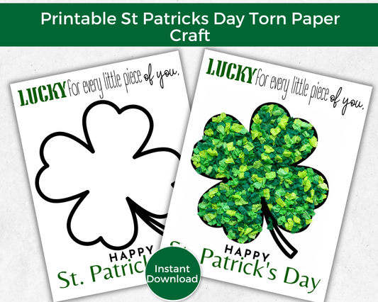 Shamrock St Patricks Day Torn Paper Craft