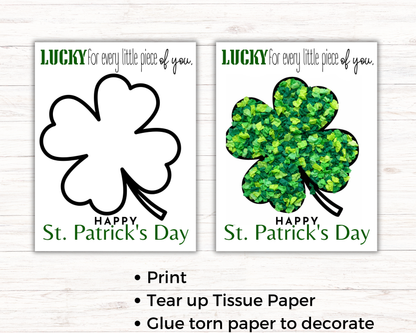 Shamrock St Patricks Day Torn Paper Craft