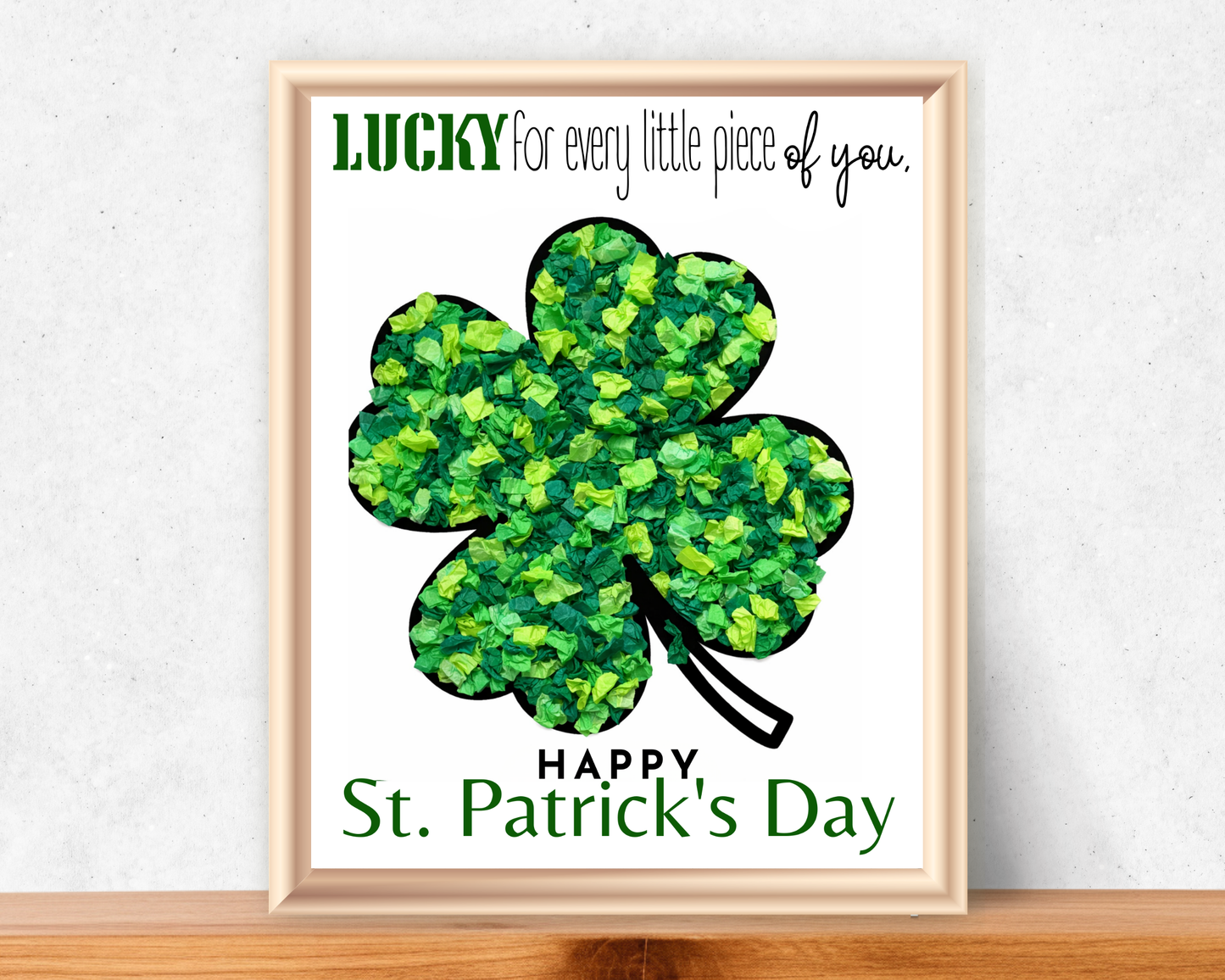 Shamrock St Patricks Day Torn Paper Craft