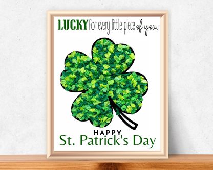 Shamrock St Patricks Day Torn Paper Craft