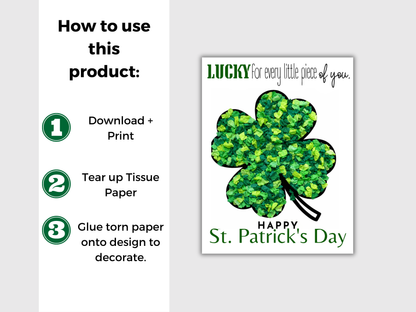 Shamrock St Patricks Day Torn Paper Craft