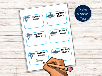 What's Your Shark Name Game + Name Tags