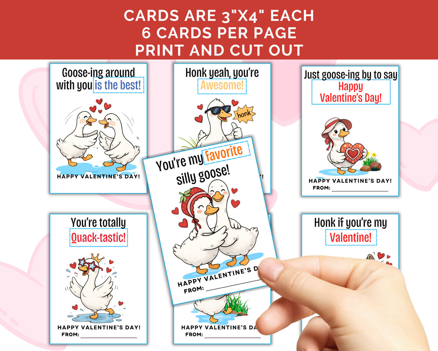 Goose Valentine Cards
