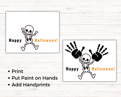 Skeleton Halloween Handprint Art