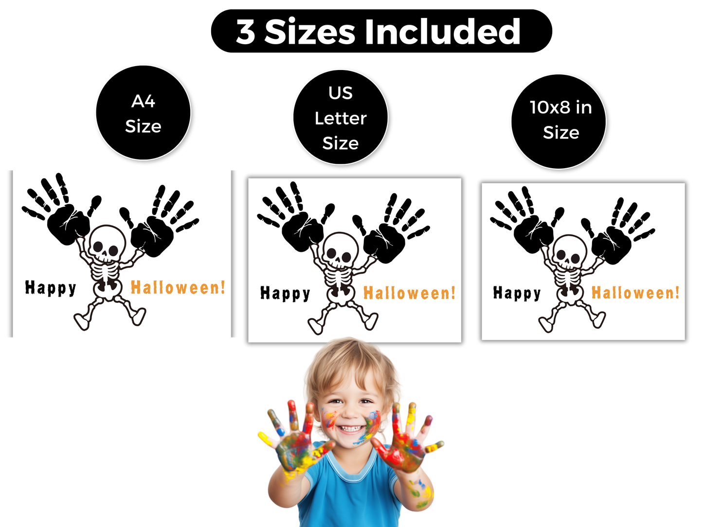 Skeleton Halloween Handprint Art