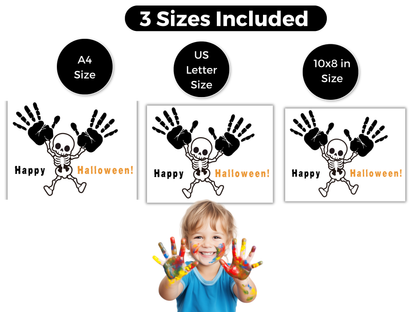 Skeleton Halloween Handprint Art