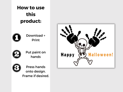 Skeleton Halloween Handprint Art