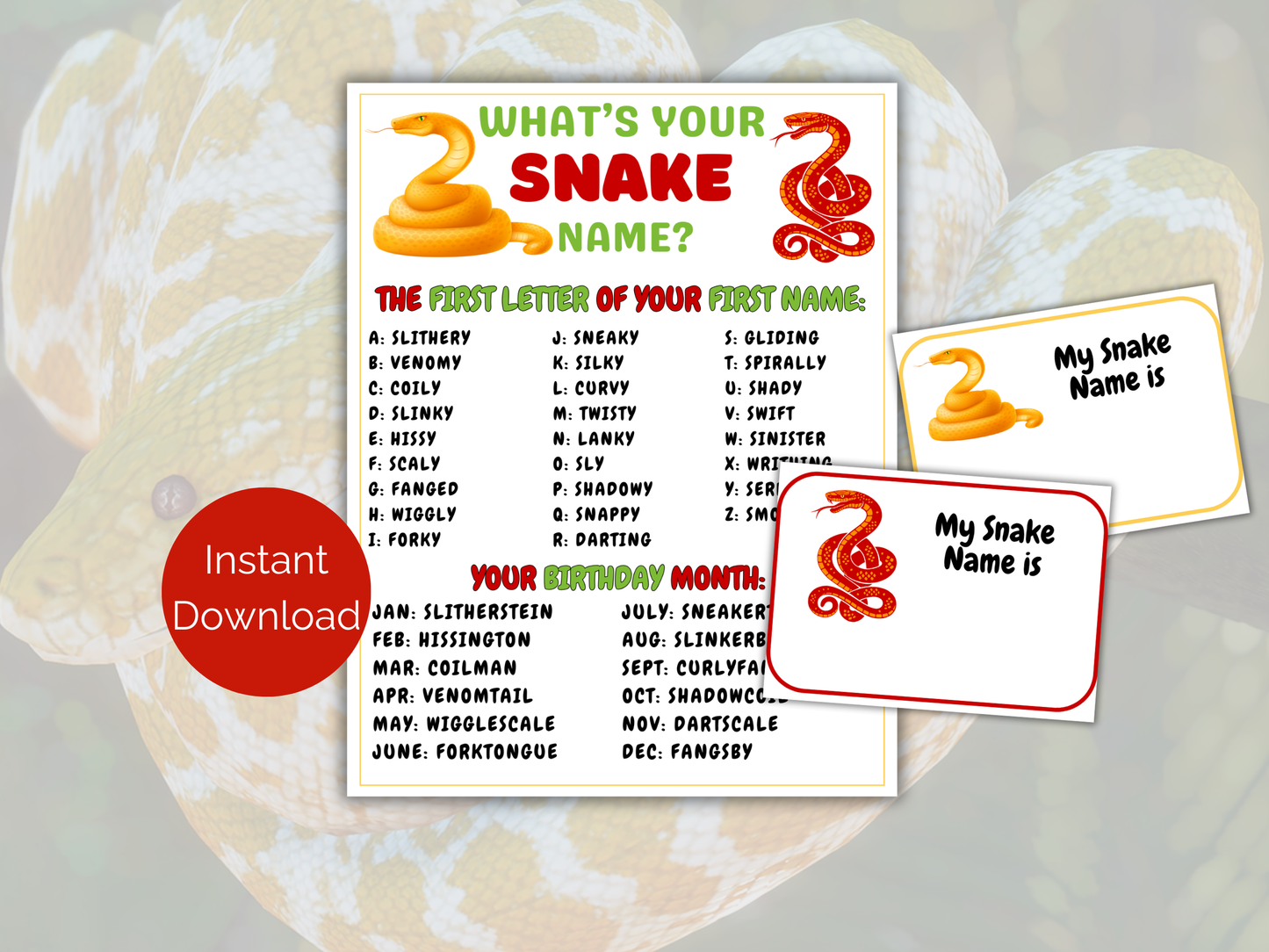 What's Your Snake Name