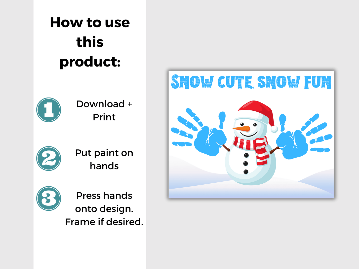 Snowman Handprint Art