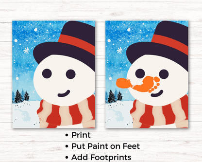 Snowman Nose Footprint Art
