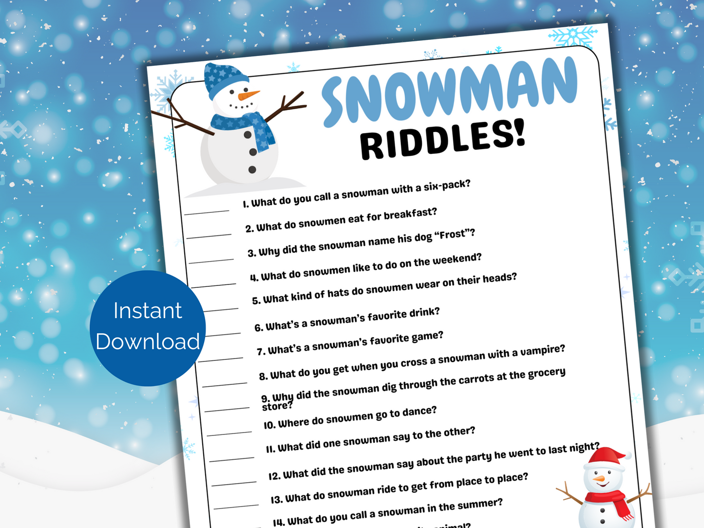 Snowman Riddles