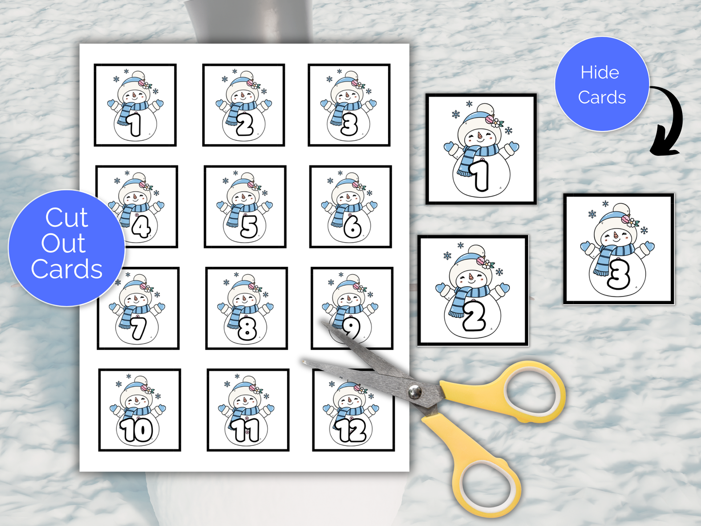 Snowman Scavenger Hunt for kids