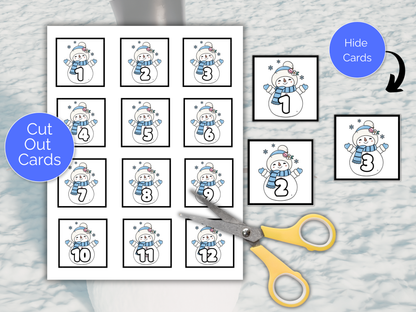 Snowman Scavenger Hunt for kids