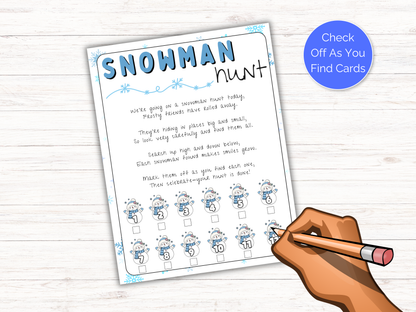 Snowman Scavenger Hunt for kids
