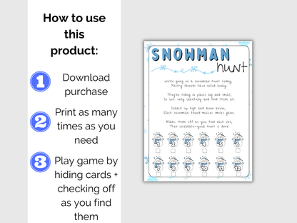 Snowman Scavenger Hunt for kids