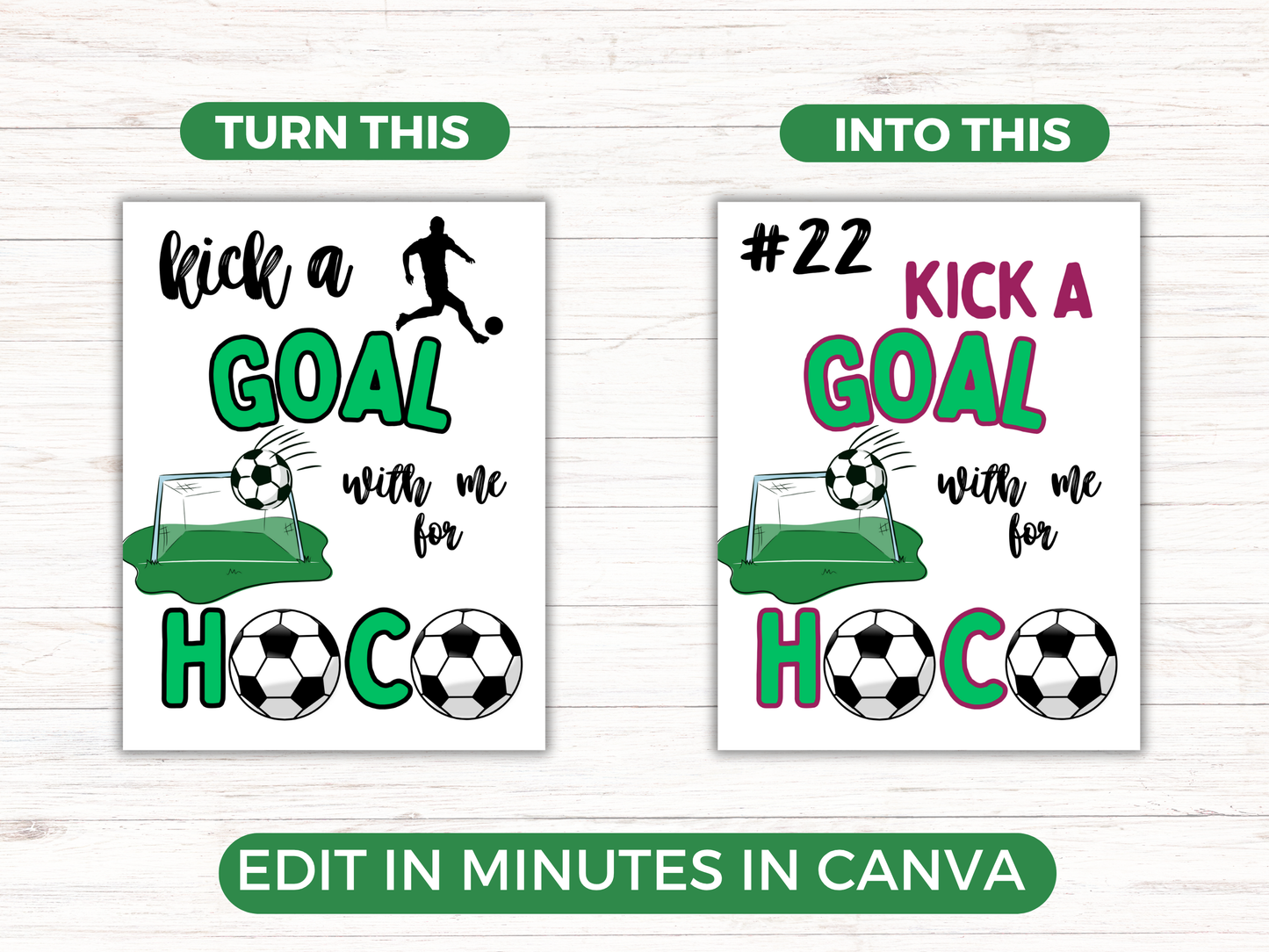 Editable Soccer Homecoming Proposal Sign