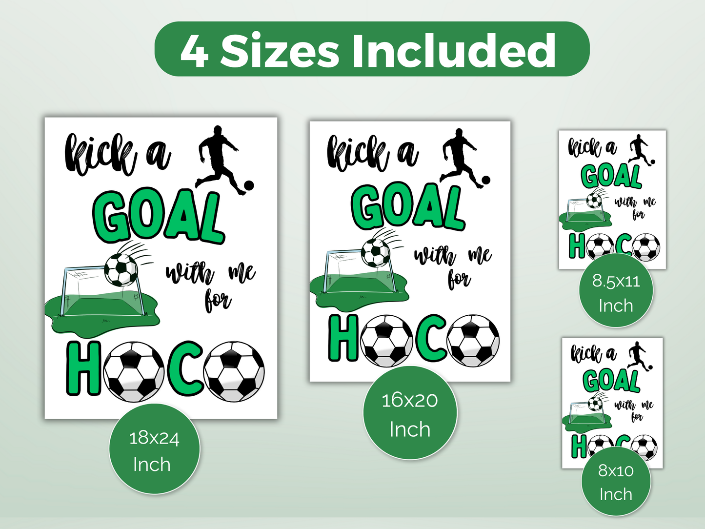 Editable Soccer Homecoming Proposal Sign