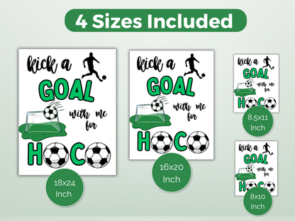 Editable Soccer Homecoming Proposal Sign