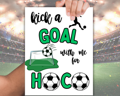 Editable Soccer Homecoming Proposal Sign