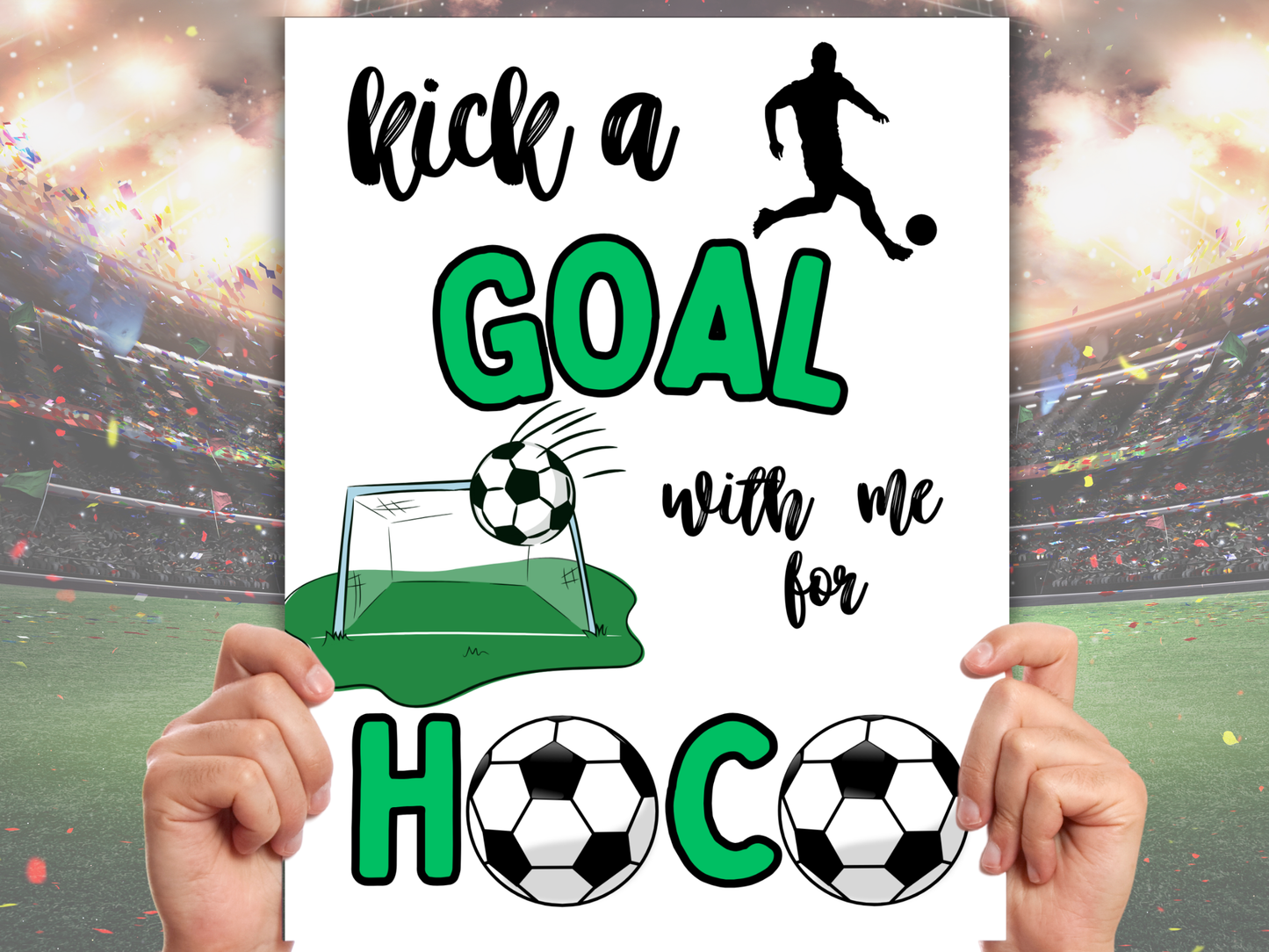 Editable Soccer Homecoming Proposal Sign
