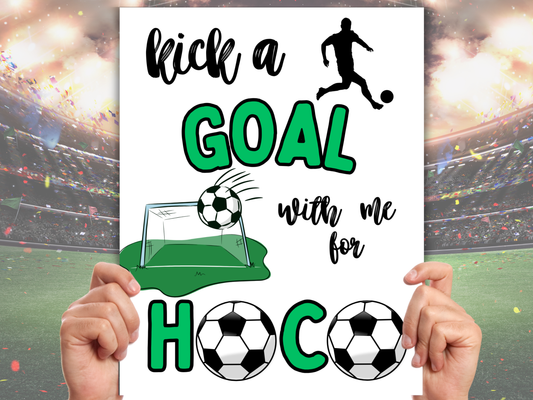 Editable Soccer Homecoming Proposal Sign