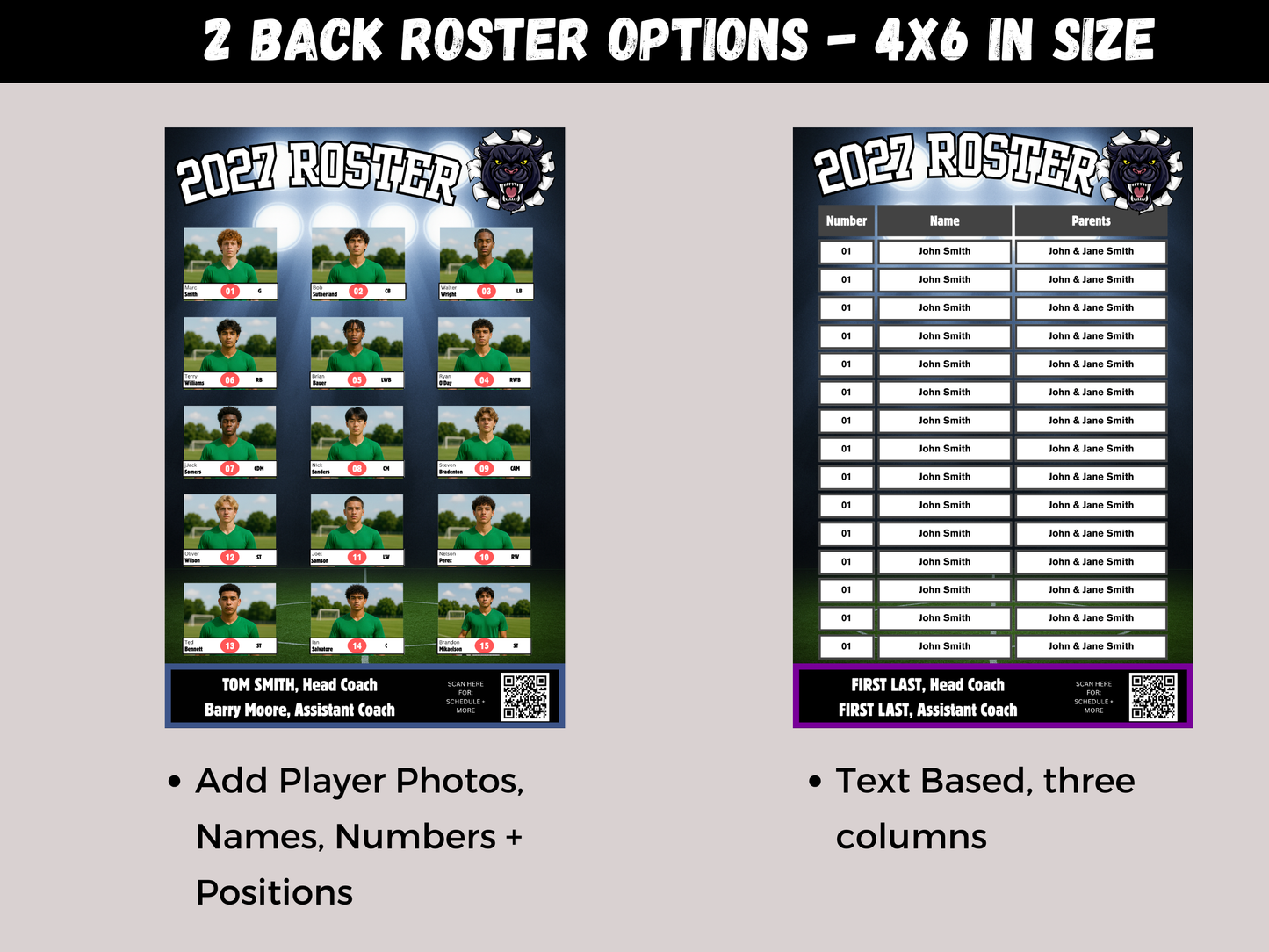 Soccer Team Roster Lanyard Template